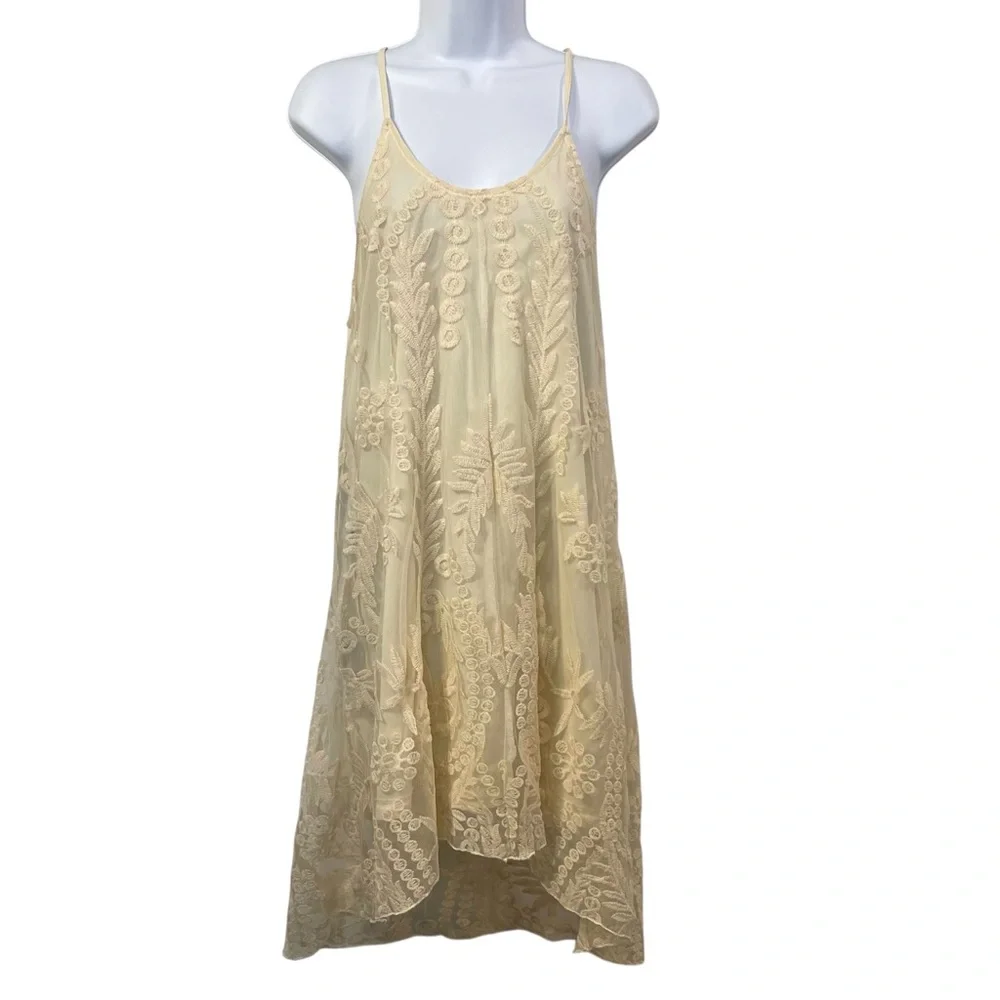 Shabby Chic Cream Embroidered Summer Dress